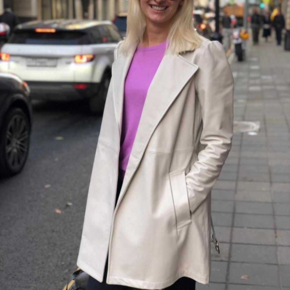 Frame leather trench coat, size S